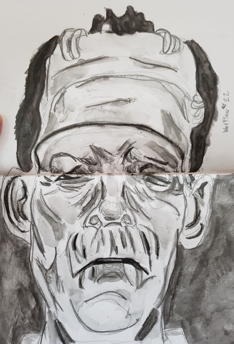 Ink wash portrait