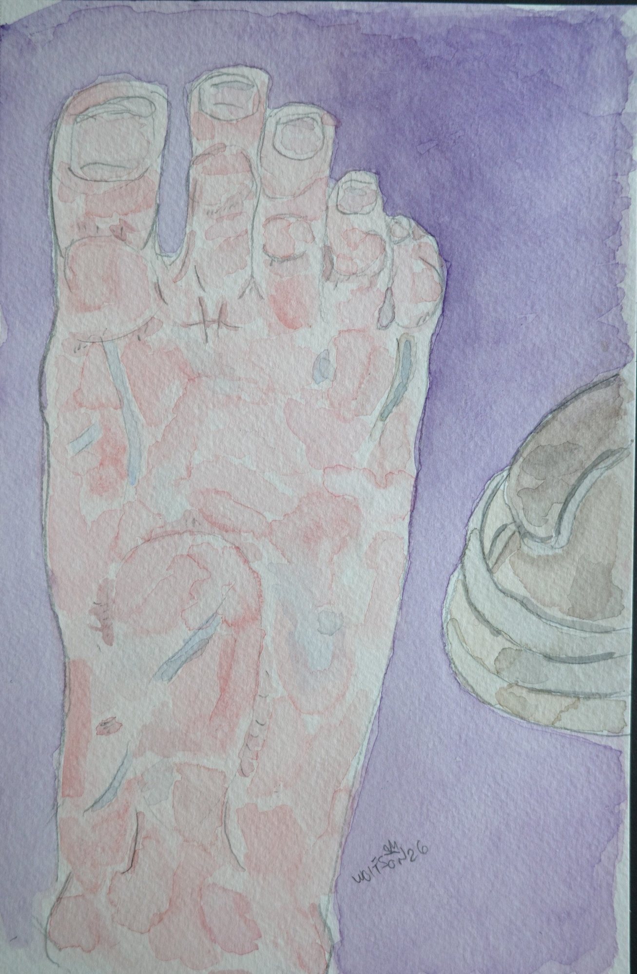 Watercolour of a foot